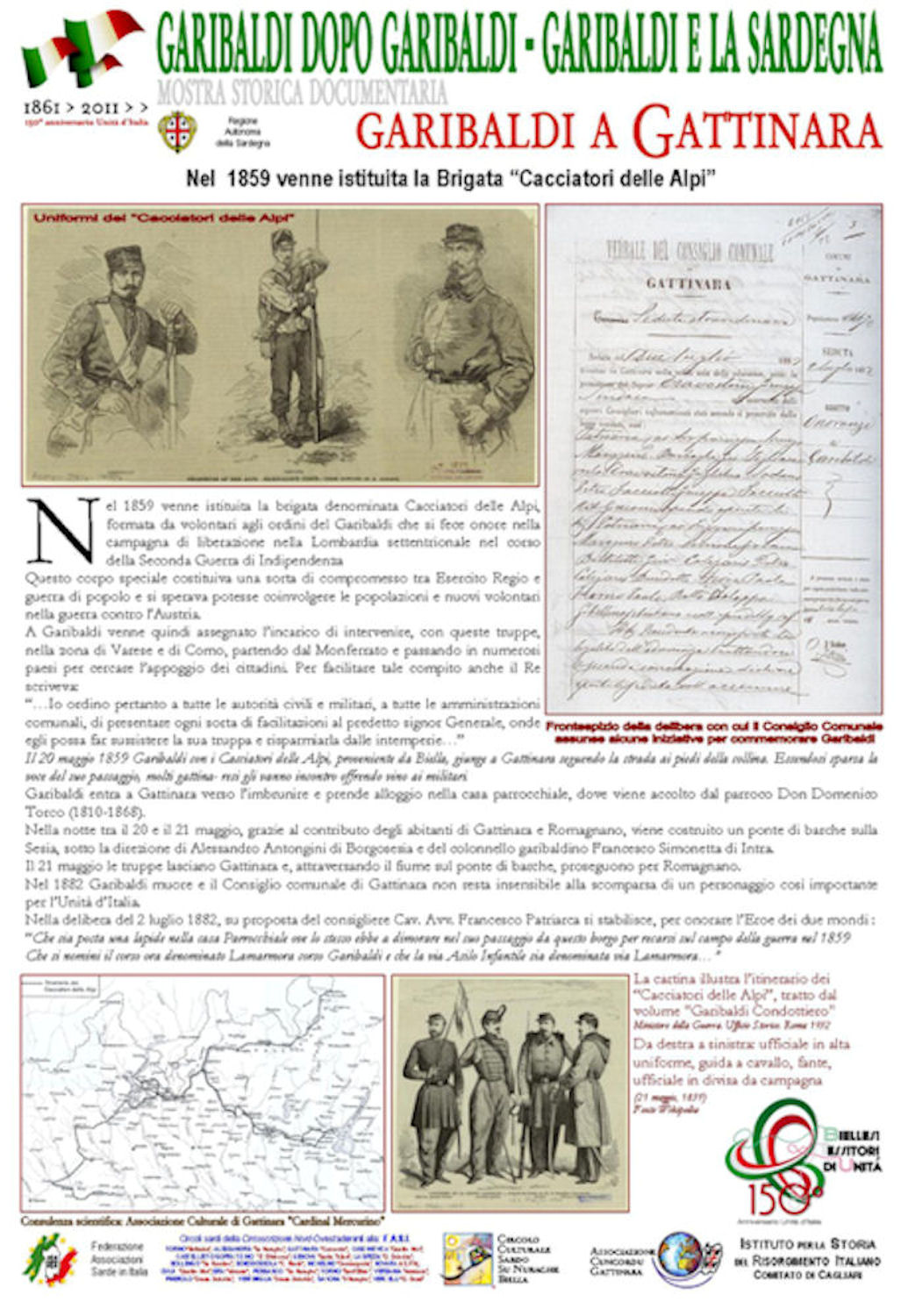 Pannello passaggio Garibaldi a Gattinara