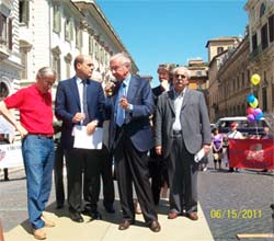 Manifestazione Roma - On. Mario Segni e Tonino Mulas - Associazione Cuncordu di Gattinara